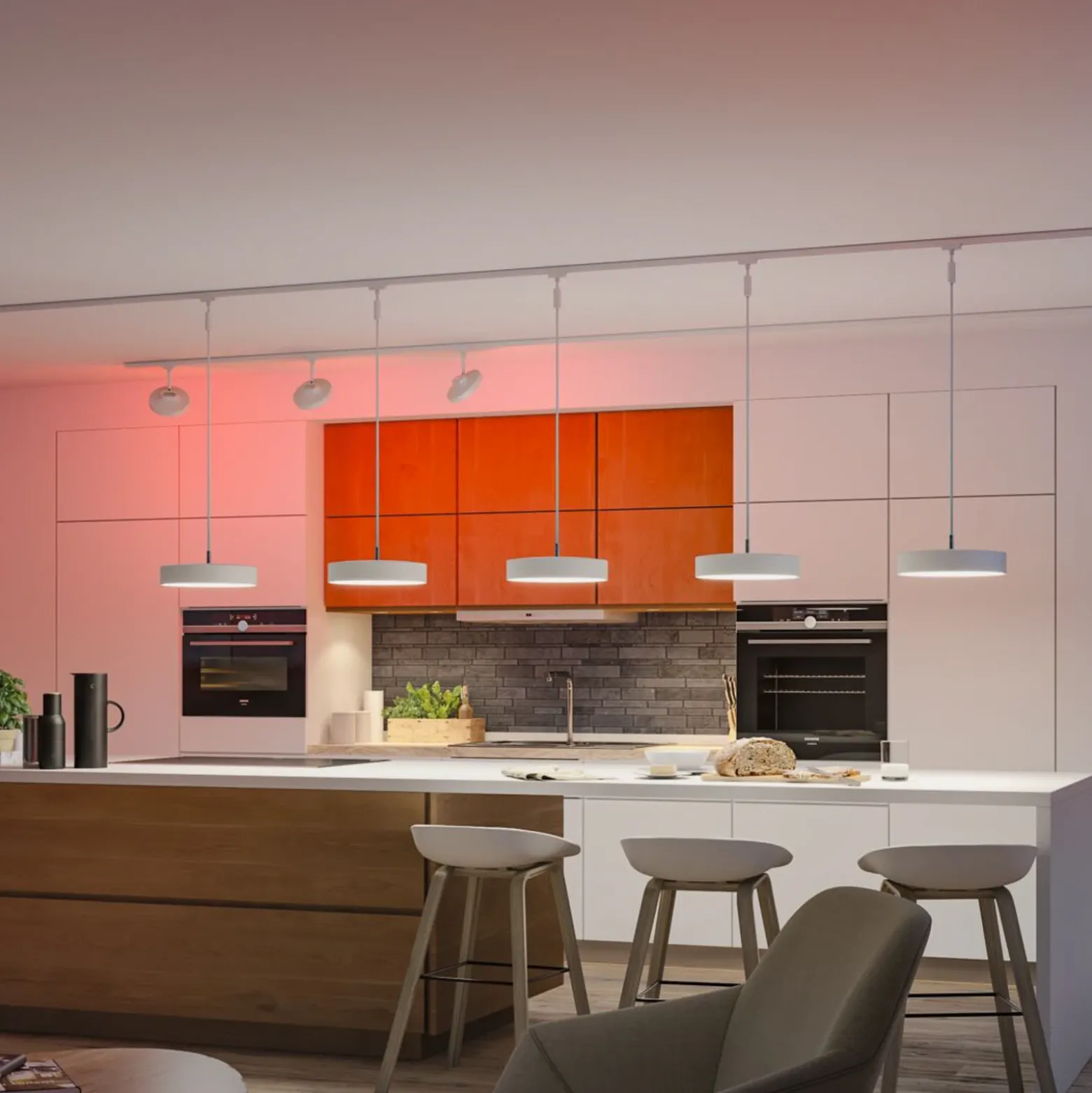 Lámpara colgante LED inteligente Paulmann URail Hildor, blanco señal, ZigBee