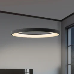 Lámpara colgante LED inteligente Niseko II, 50 cm, negra, CCT, atenuable