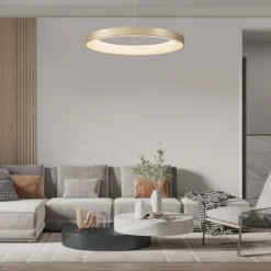 Lámpara colgante LED inteligente Niseko II, Ø 50 cm, color dorado, CCT