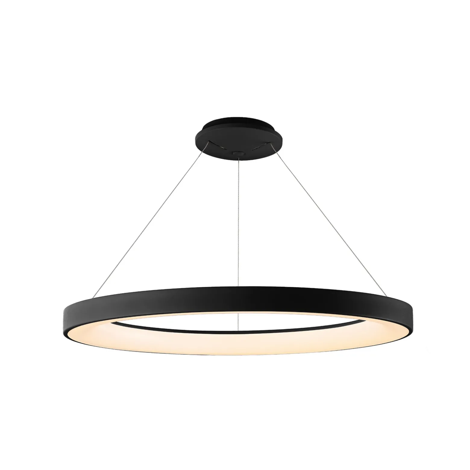 Lámpara colgante LED inteligente Niseko II, 65 cm, negra, CCT, atenuable
