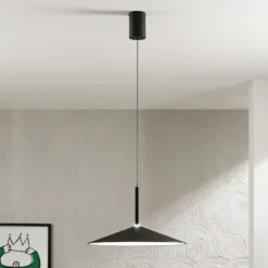 Lámpara colgante LED Khan, negra, Ø 48 cm, metal, CCT