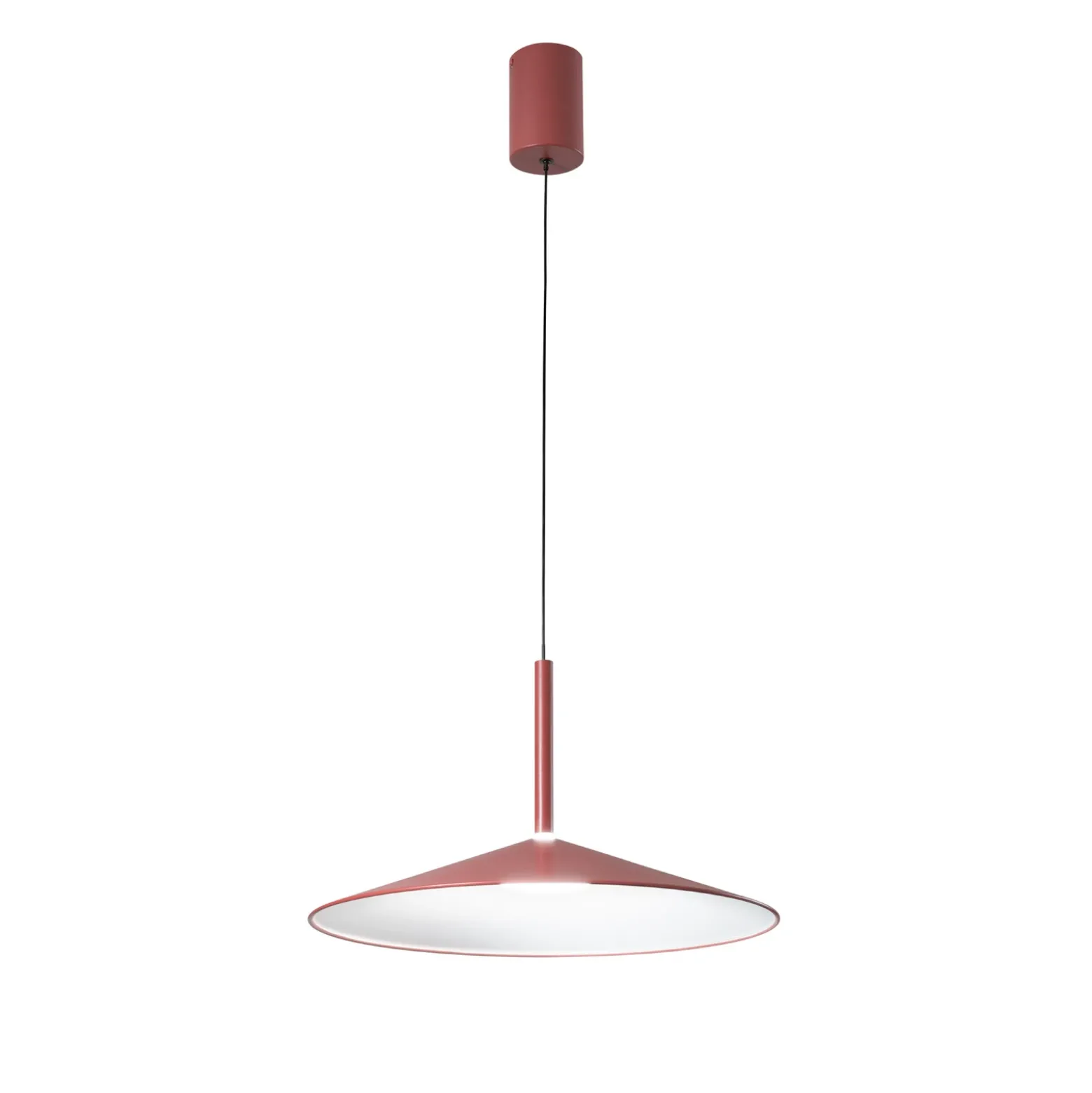 Lámpara colgante LED Khan, roja, Ø 48 cm, metal, CCT