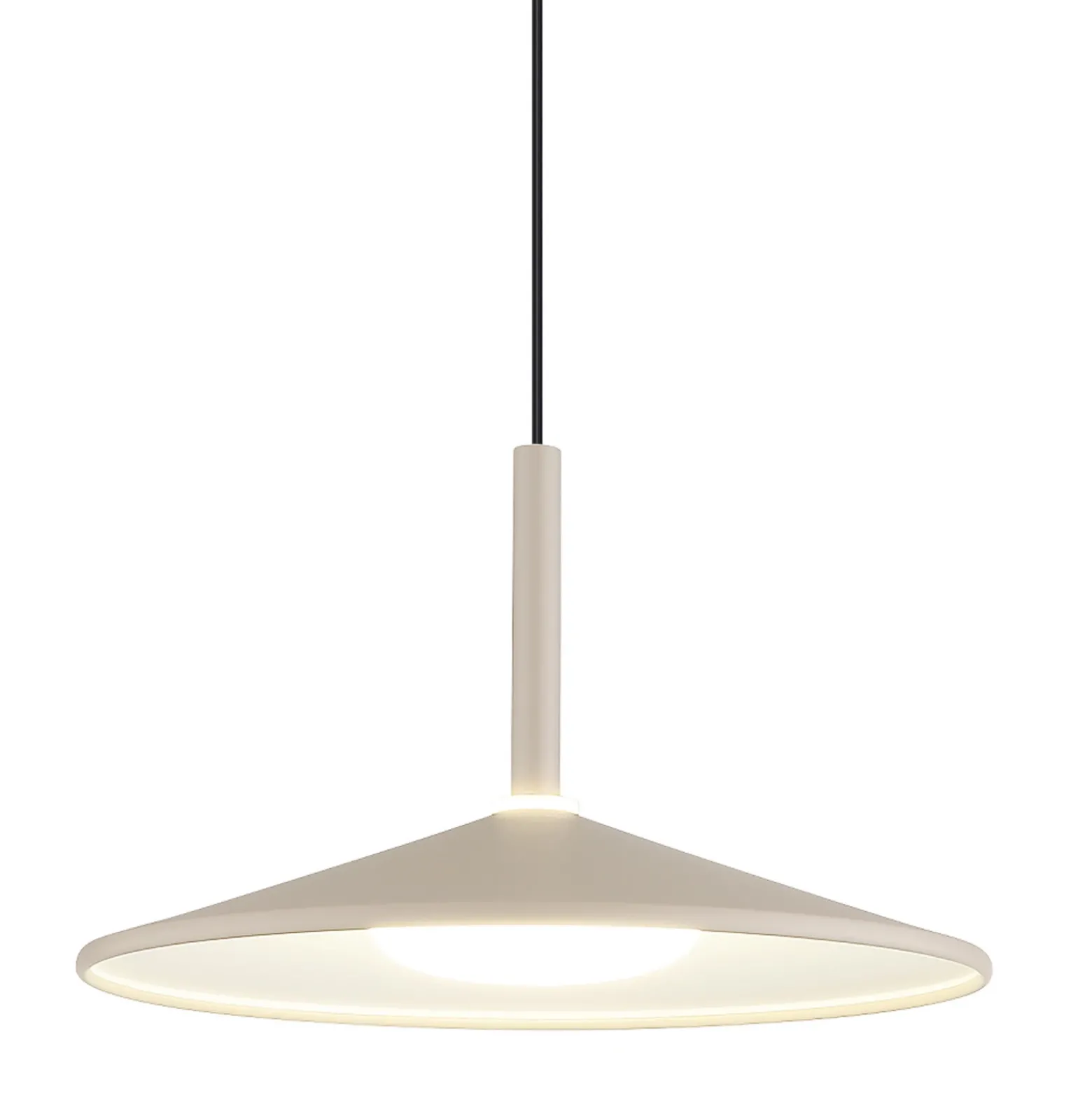Lámpara colgante LED Lampone, color arena, longitud 95 cm, metal, 3 luces.