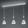 Lámpara colgante LED Leni, 3 luz, níquel mate