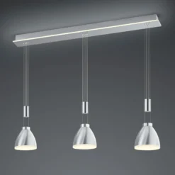 Lámpara colgante LED Leni, 3 luz, níquel mate