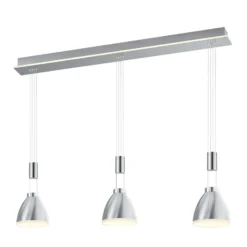 Lámpara colgante LED Leni, 3 luz, níquel mate