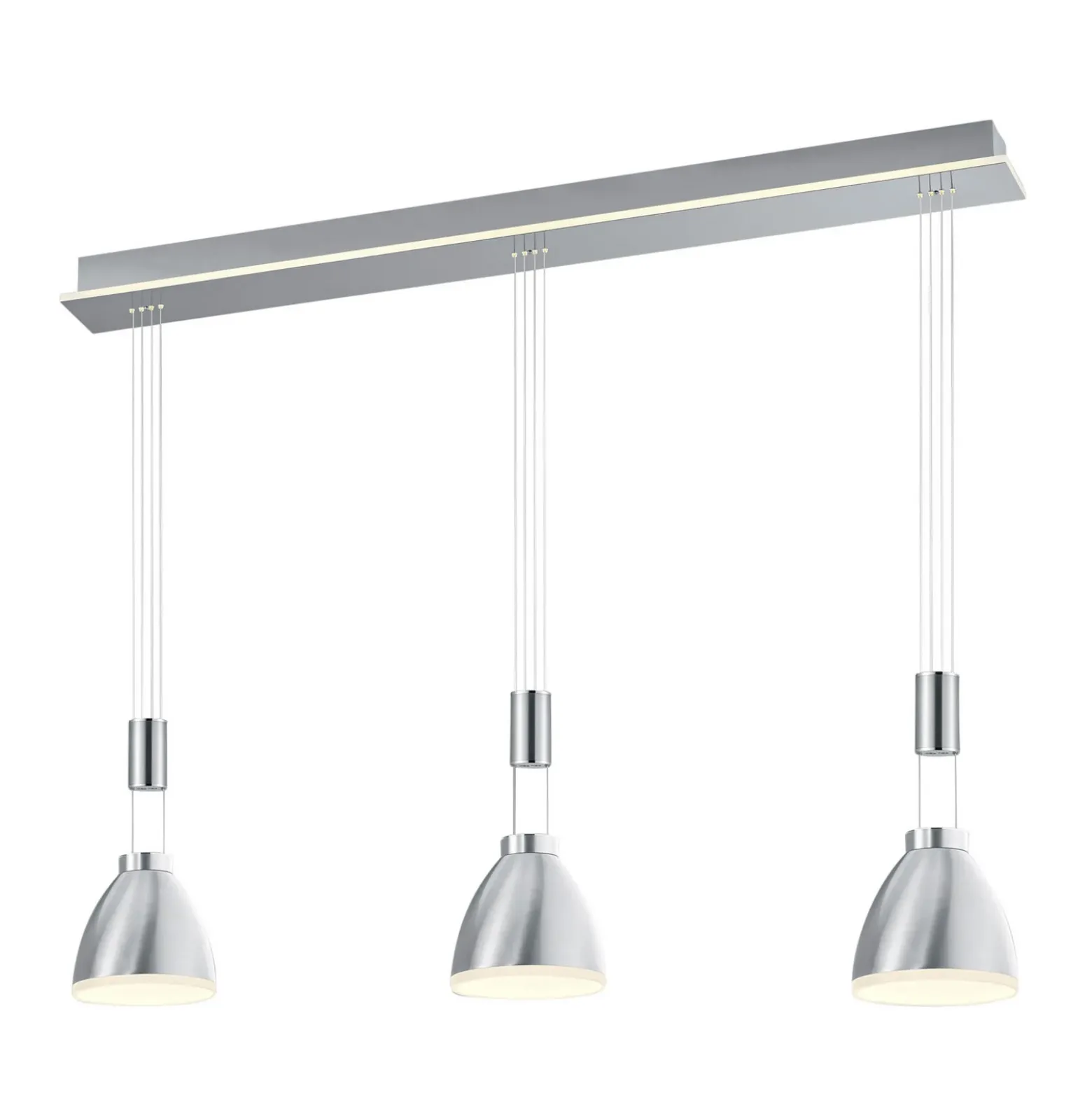 Lámpara colgante LED Leni, 3 luz, níquel mate