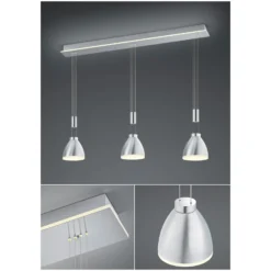 Lámpara colgante LED Leni, 3 luz, níquel mate