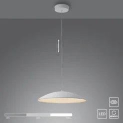 Lámpara colgante LED LENTE, blanca, Ø 50 cm, metal, Switchdim