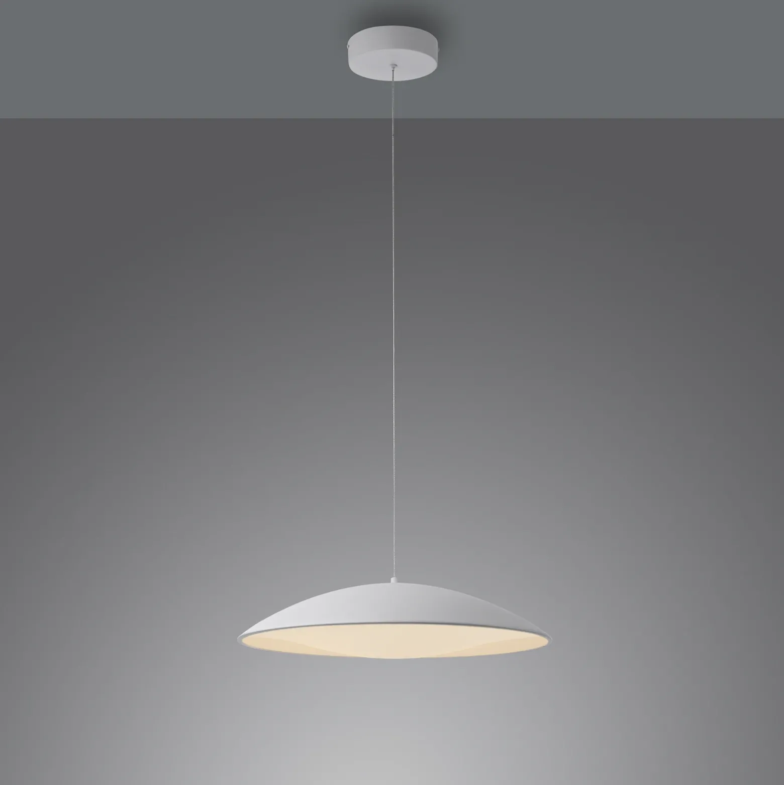 Lámpara colgante LED LENTE, blanca, Ø 50 cm, metal, Switchdim