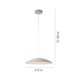 Lámpara colgante LED LENTE, blanca, Ø 50 cm, metal, Switchdim