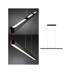 Lámpara colgante LED Lento de Paulmann, negra, 100 cm, luz hacia arriba/abajo,
