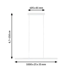 Lámpara colgante LED Lento de Paulmann, blanca, 100 cm, luz hacia arriba/abajo,