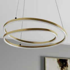 Lámpara colgante LED Lindby Davian, color latón, 49 cm, atenuable