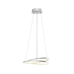Lámpara colgante LED Lindby Davian, color níquel, Ø 49 cm, atenuable