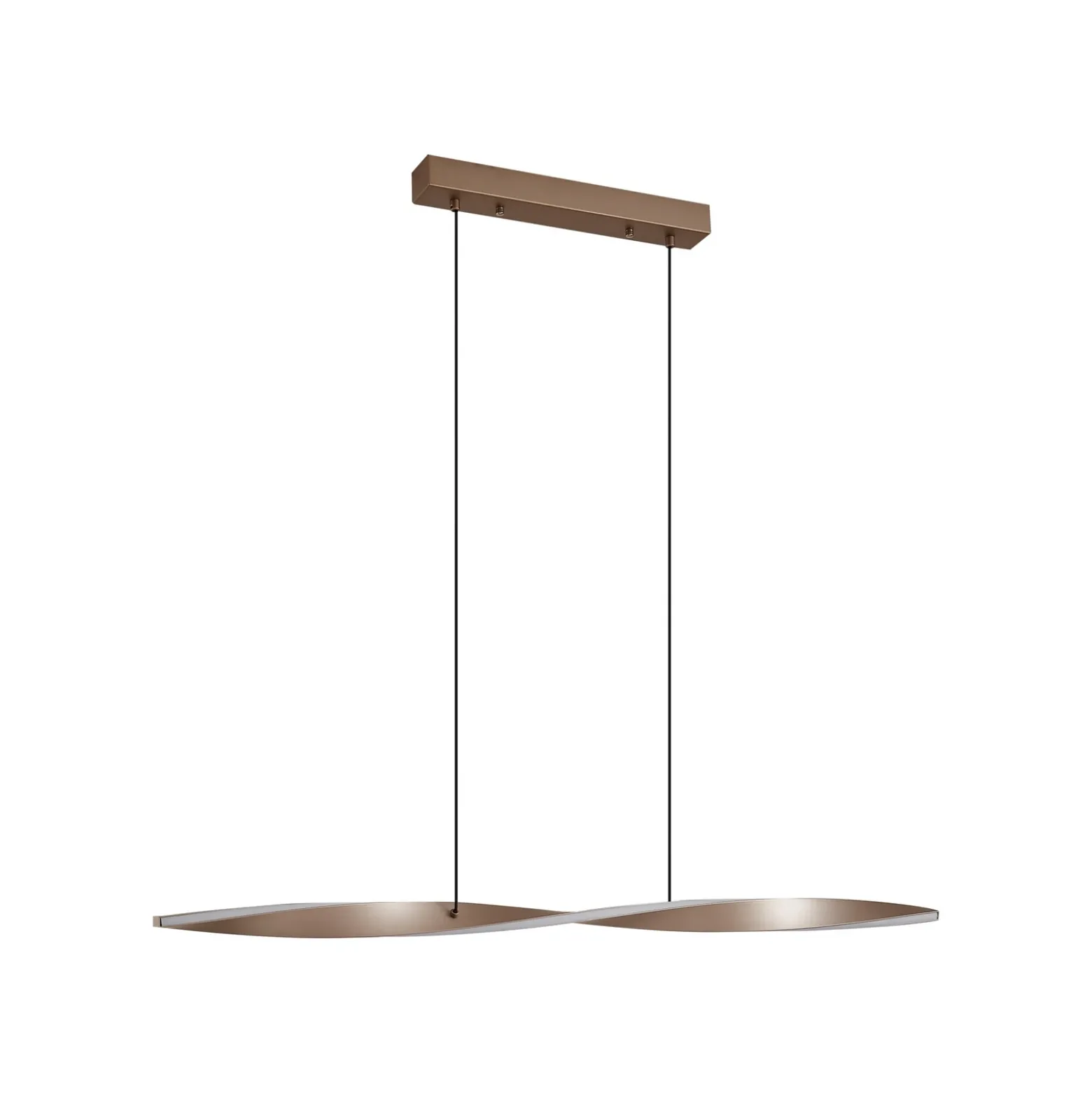 Lámpara colgante LED Lindby Jaren, negro/marrón, 100 cm, CCT