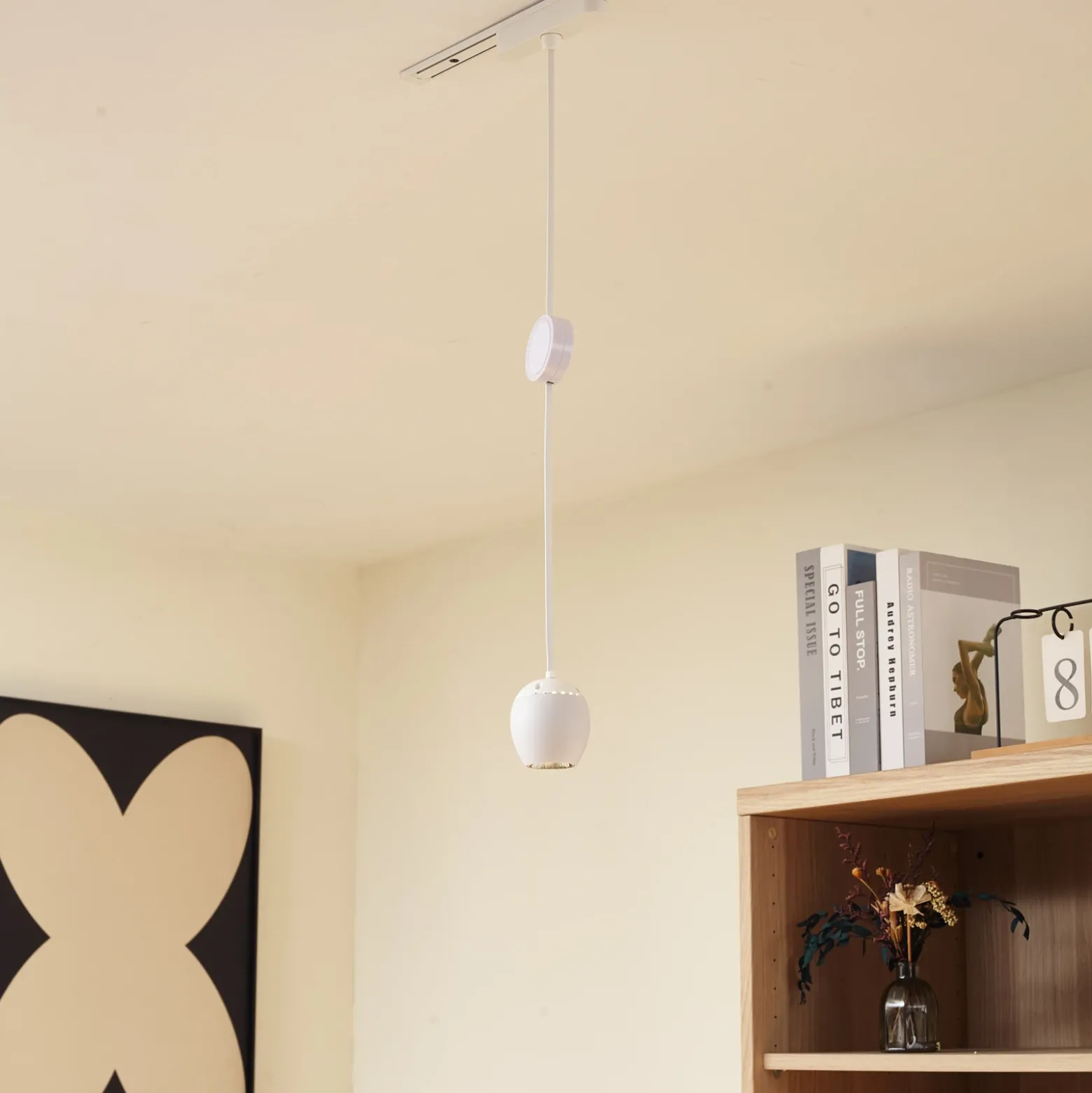 Lámpara colgante LED Lindby Lumaro, blanca, Ø 6,2 cm, 48V, atenuable