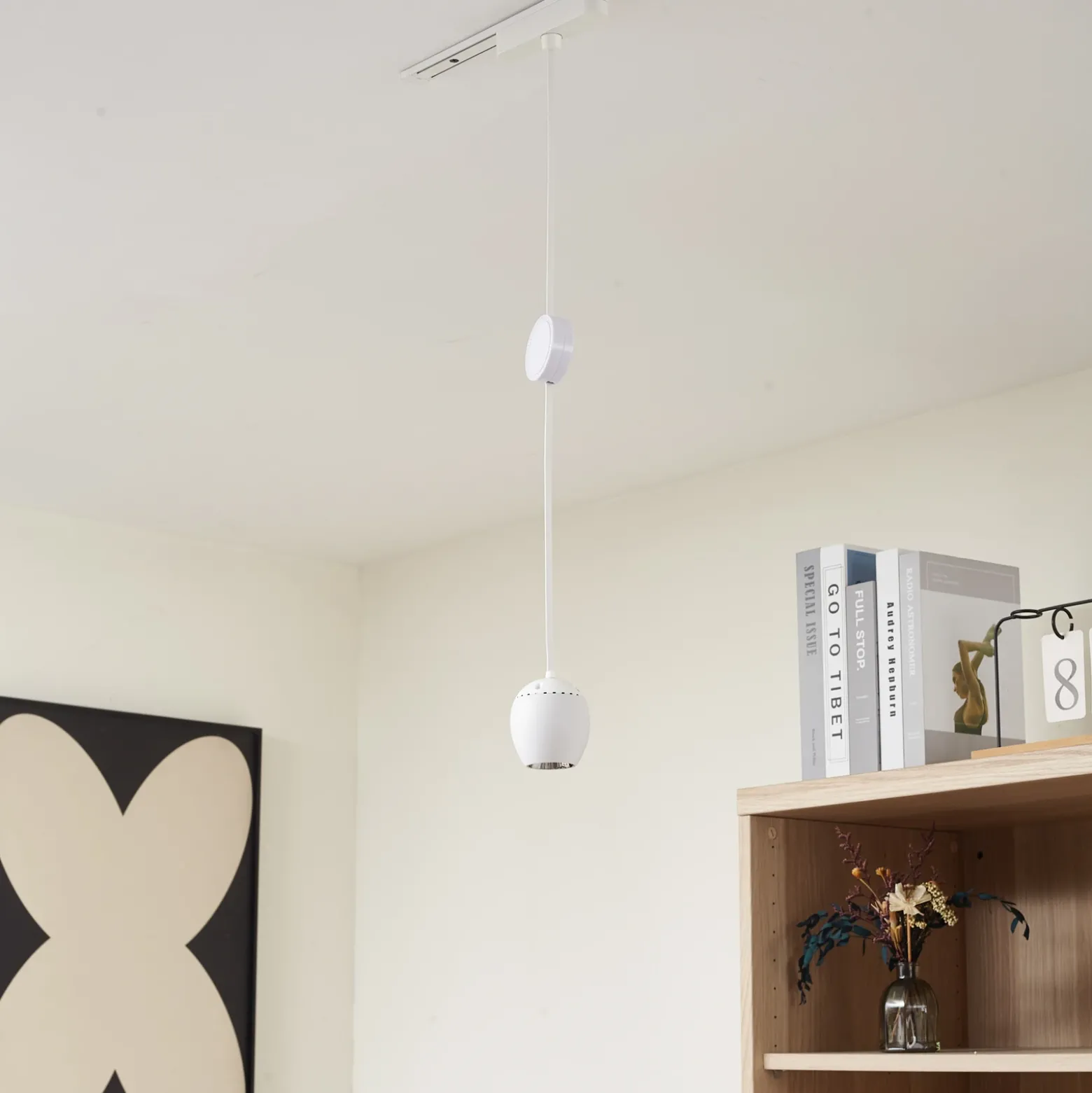 Lámpara colgante LED Lindby Lumaro, blanca, Ø 6,2 cm, 48V, atenuable