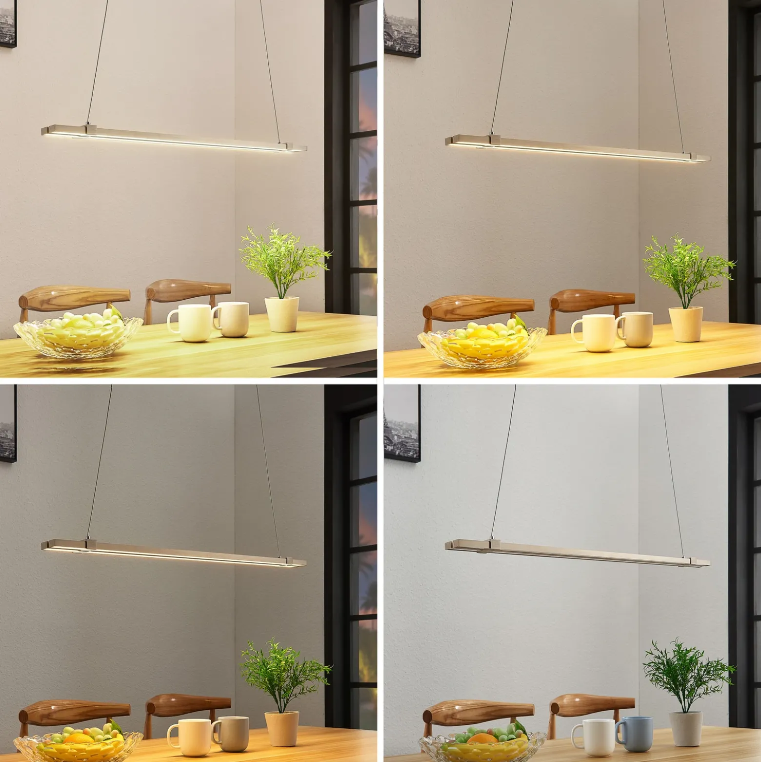 Lámpara colgante LED lineal Tymon, estrecha, extensible