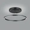 Lámpara colgante LED Lisa-D forma de anillo, negro