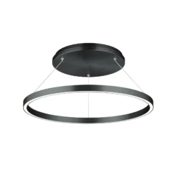 Lámpara colgante LED Lisa-D forma de anillo, negro