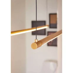 Lámpara colgante LED LOOM DESIGNStraw 200, dorada, aluminio