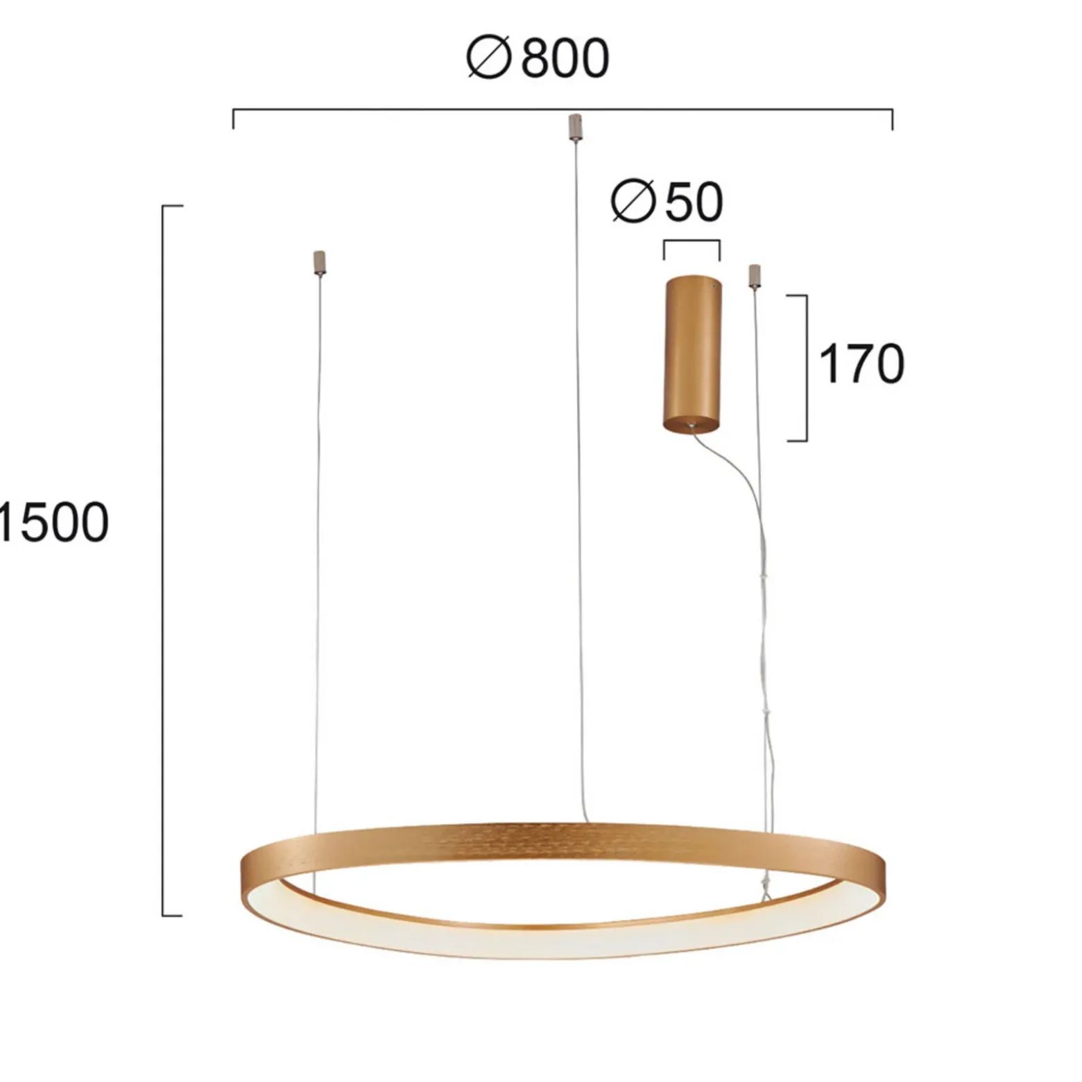 Lámpara colgante LED Loop, oro, Ø 80 cm
