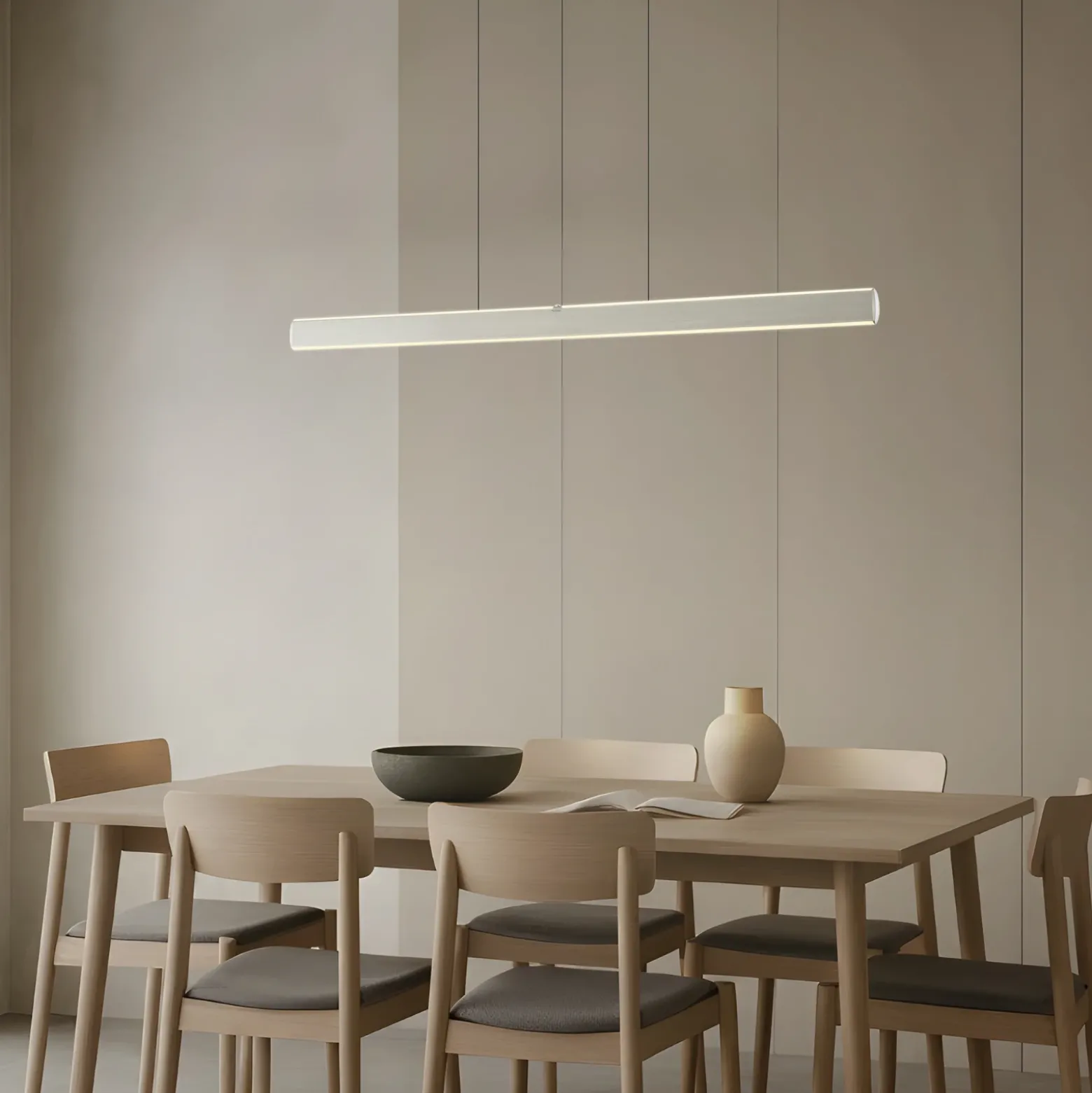 Lámpara colgante LED Lucande Arvon, color aluminio, 117 cm, atenuable, CCT