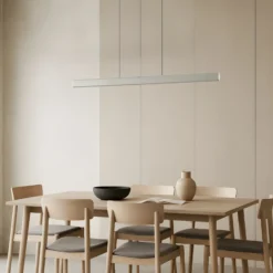 Lámpara colgante LED Lucande Arvon, color aluminio, 117 cm, atenuable, CCT