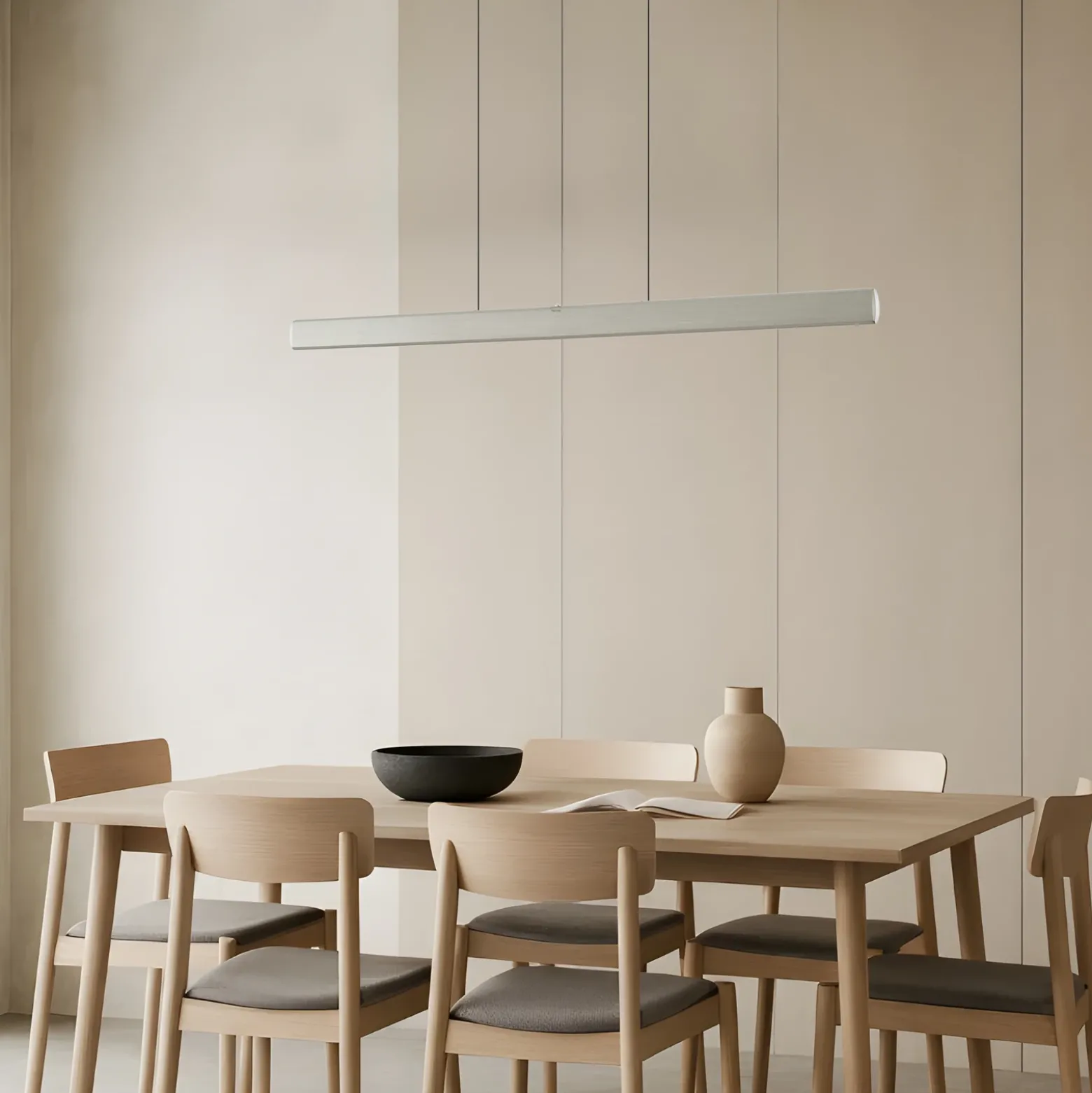 Lámpara colgante LED Lucande Arvon, color aluminio, 117 cm, atenuable, CCT