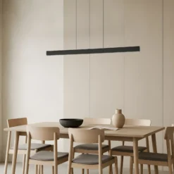 Lámpara colgante LED Lucande Arvon, negra, 117 cm, atenuable, CCT