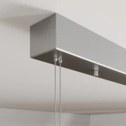 Lámpara colgante LED Lucande Arnik, 120 cm, color níquel, atenuable