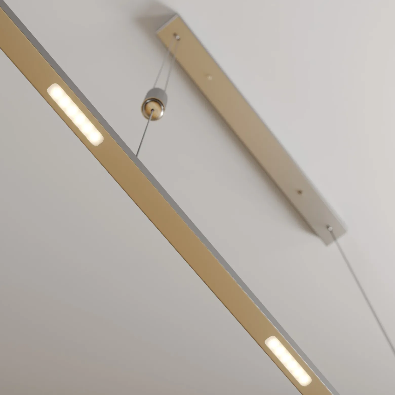 Lámpara colgante LED Lucande Arnik, 120 cm, color níquel, atenuable