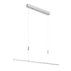 Lámpara colgante LED Lucande Arnik, 120 cm, color níquel, atenuable