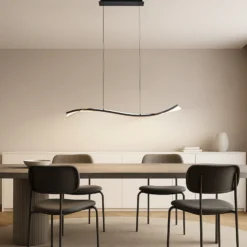 lámpara colgante LED Lucande Alevia, negro/dorado, CCT