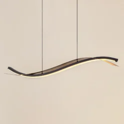 lámpara colgante LED Lucande Alevia, negro/dorado, CCT