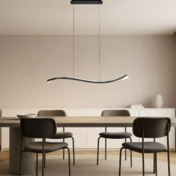 lámpara colgante LED Lucande Alevia, negro/dorado, CCT