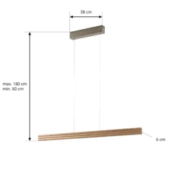 Lámpara colgante LED Lucande Annetta, 117 cm, CCT, atenuable