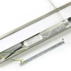 Lámpara colgante LED Lucande Arnik, 120 cm, color níquel, atenuable