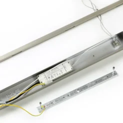 Lámpara colgante LED Lucande Arnik, 140 cm, color níquel, atenuable