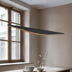 Lámpara colgante LED Lucande Clavit, negra, 140 cm, atenuable