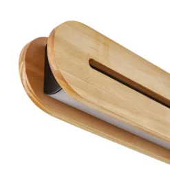 lámpara colgante LED Lucande Darnor, madera, CCT, longitud 100 cm