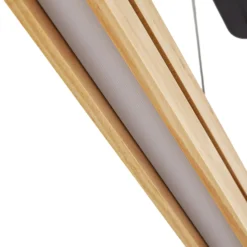 lámpara colgante LED Lucande Darnor, madera, CCT, longitud 100 cm