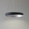 Lámpara colgante LED Lucande Daelor, negro/aluminio, CCT, atenuable