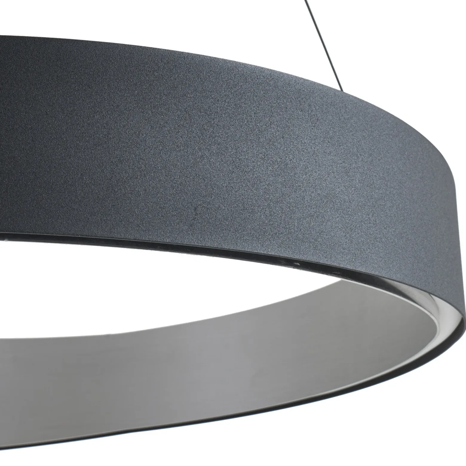 Lámpara colgante LED Lucande Daelor, negro/aluminio, CCT, atenuable