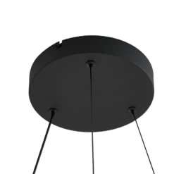 Lámpara colgante LED Lucande Daelor, negro/aluminio, CCT, atenuable