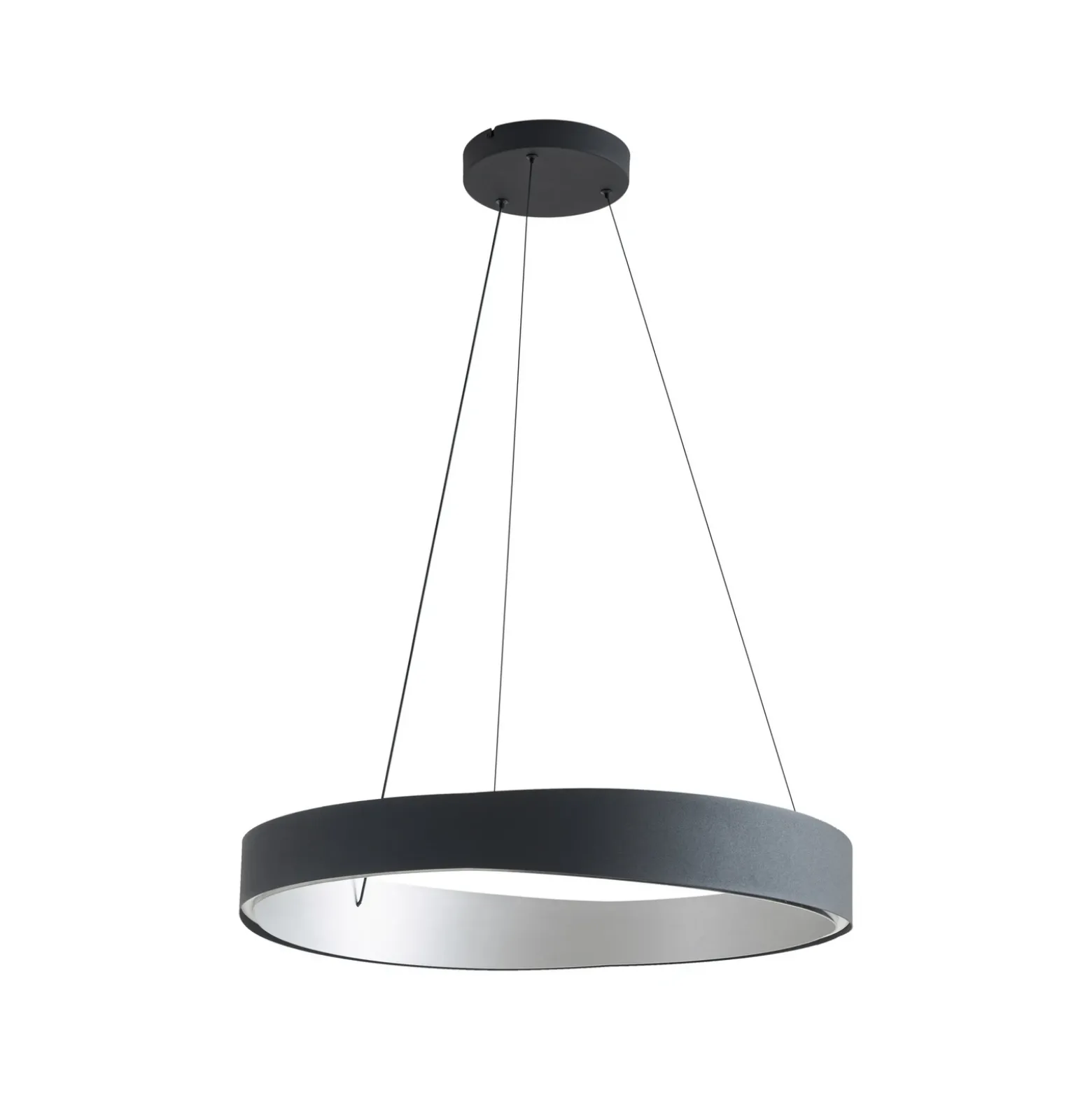 Lámpara colgante LED Lucande Daelor, negro/aluminio, CCT, atenuable
