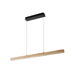 Lámpara colgante LED Lucande Emara, madera clara, roble, CCT