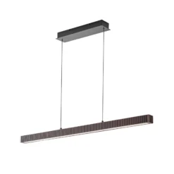 Lámpara colgante LED Lucande Emara, madera oscura, roble, CCT