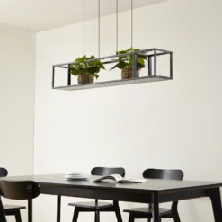 Lámpara colgante LED Lucande Estante, negra, atenuable